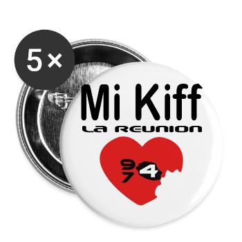 Mi Kiff la reunion - Lot de 5 grands badges (56 mm) - blanc - Devant