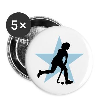 hockey_woman_c_2c - Buttons groß 56 mm (5er Pack) - Weiß - Vorne