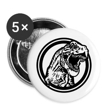 Tyrannosaurus - Buttons groß 56 mm (5er Pack) - Weiß - Vorne