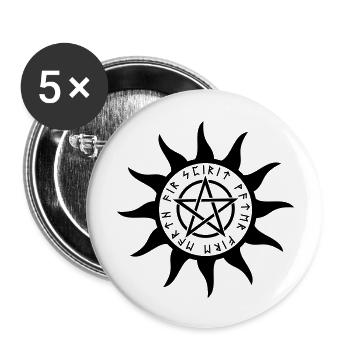 Pentagram Rune - Lot de 5 grands badges (56 mm) - blanc - Devant