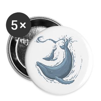 humpback - Buttons groß 56 mm (5er Pack) - Weiß - Vorne