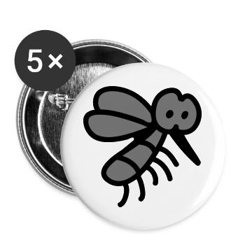 Mosquito - insect - Buttons large 2.2''/56 mm (5-pack) - white - Front