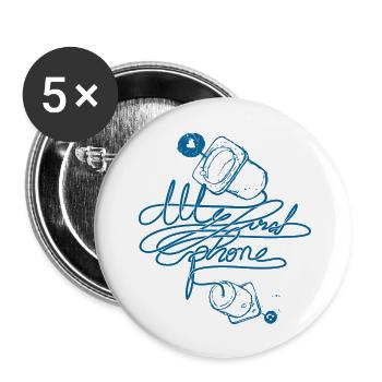 FIRSTPHONE - Lot de 5 grands badges (56 mm) - blanc - Devant