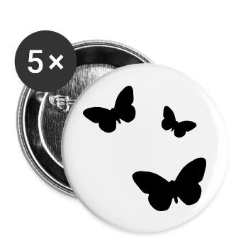 Schmetterlinge - Buttons groß 56 mm (5er Pack) - Weiß - Vorne