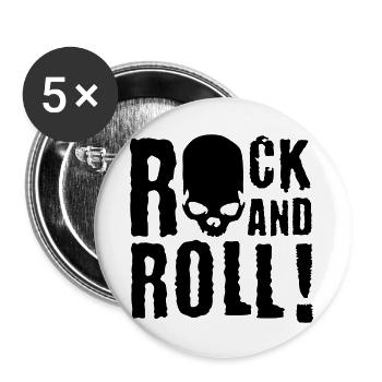 rock_and_roll_c_1c - Buttons groß 56 mm (5er Pack) - Weiß - Vorne