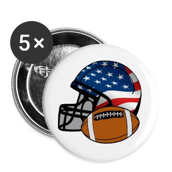 Flaggen-Helm Football Patriotisch - Buttons groß 56 mm (5er Pack) - Weiß - Vorne