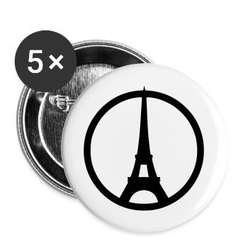 Paris - Lot de 5 grands badges (56 mm) - blanc - Devant
