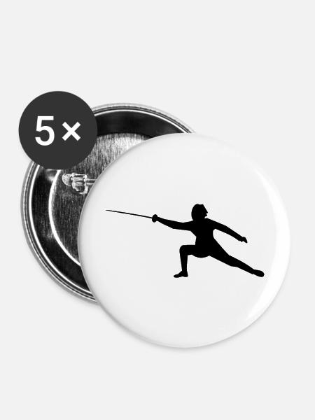 Fencer - Buttons groß 56 mm (5er Pack) - Weiß