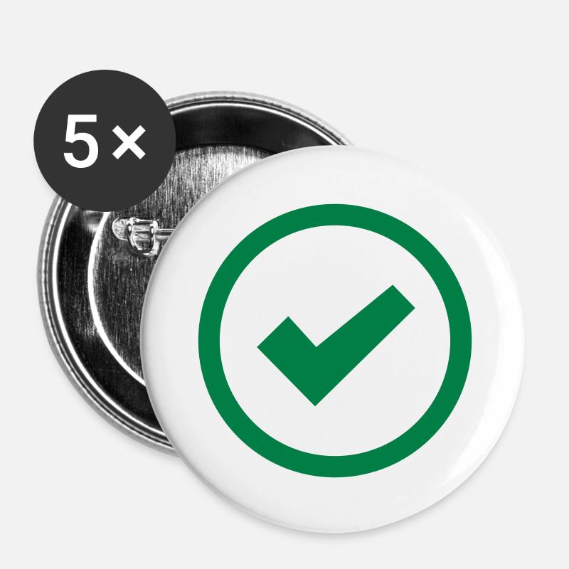 Hacken - Buttons groß 56 mm (5er Pack) - Weiß