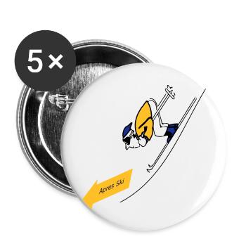 Apres ski - Buttons groß 56 mm (5er Pack) - Weiß - Vorne