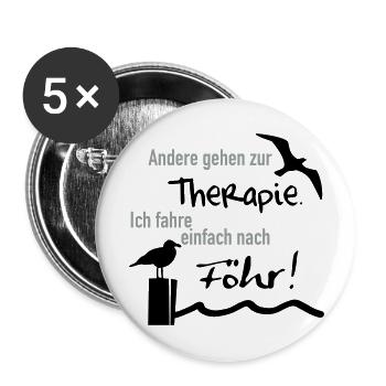 Therapie Föhr - Buttons groß 56 mm (5er Pack) - Weiß - Vorne