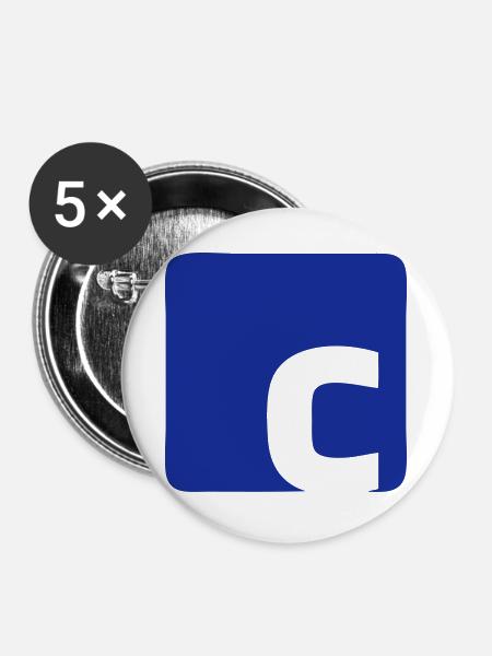 C Logo - Buttons groß 56 mm (5er Pack) - Weiß