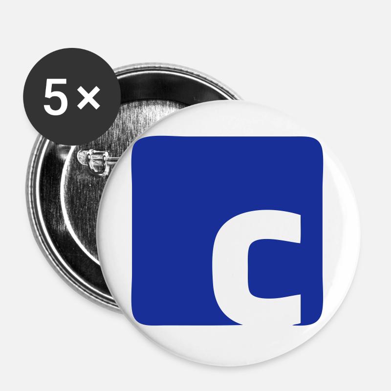 C Logo - Buttons groß 56 mm (5er Pack) - Weiß