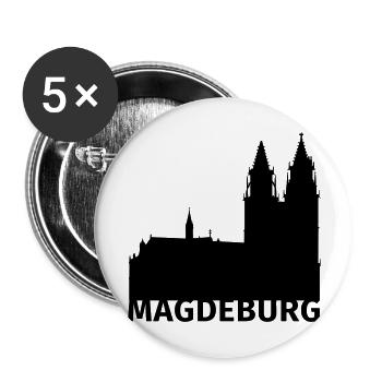 Magdeburg - Buttons groß 56 mm (5er Pack) - Weiß - Vorne
