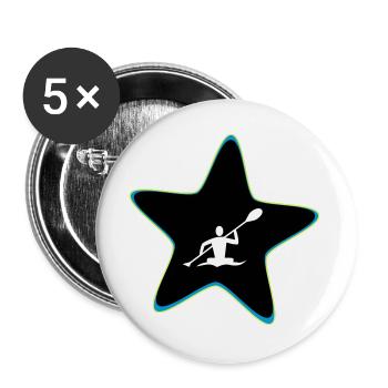 Star de kayak - Lot de 5 grands badges (56 mm) - blanc - Devant