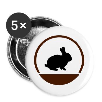 Rabbit logo - Buttons large 2.2''/56 mm (5-pack) - white - Front