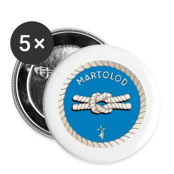 MARTELOD - LE MARIN BRETON - BREIZH - BZH - Lot de 5 grands badges (56 mm) - blanc - Devant