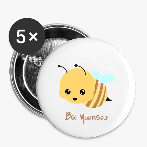 Bee Yourself - Buttons/Badges stor, 56 mm (5-pack)