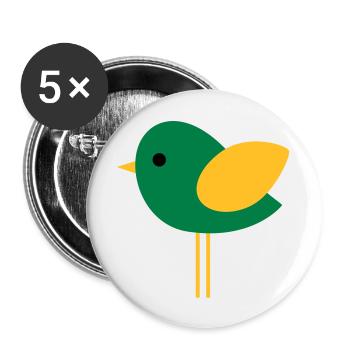 Vogel - Buttons groß 56 mm (5er Pack) - Weiß - Vorne