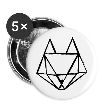 Fox destroyed - Buttons groß 56 mm (5er Pack) - Weiß - Vorne
