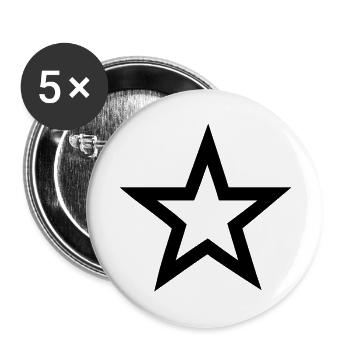 star - Buttons large 2.2''/56 mm (5-pack) - white - Front