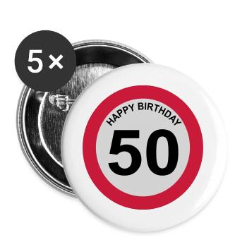 50 - Buttons groß 56 mm (5er Pack) - Weiß - Vorne