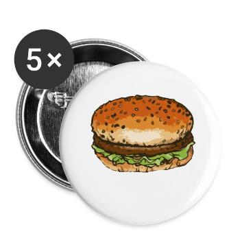 hamburger - Buttons groß 56 mm (5er Pack) - Weiß - Vorne