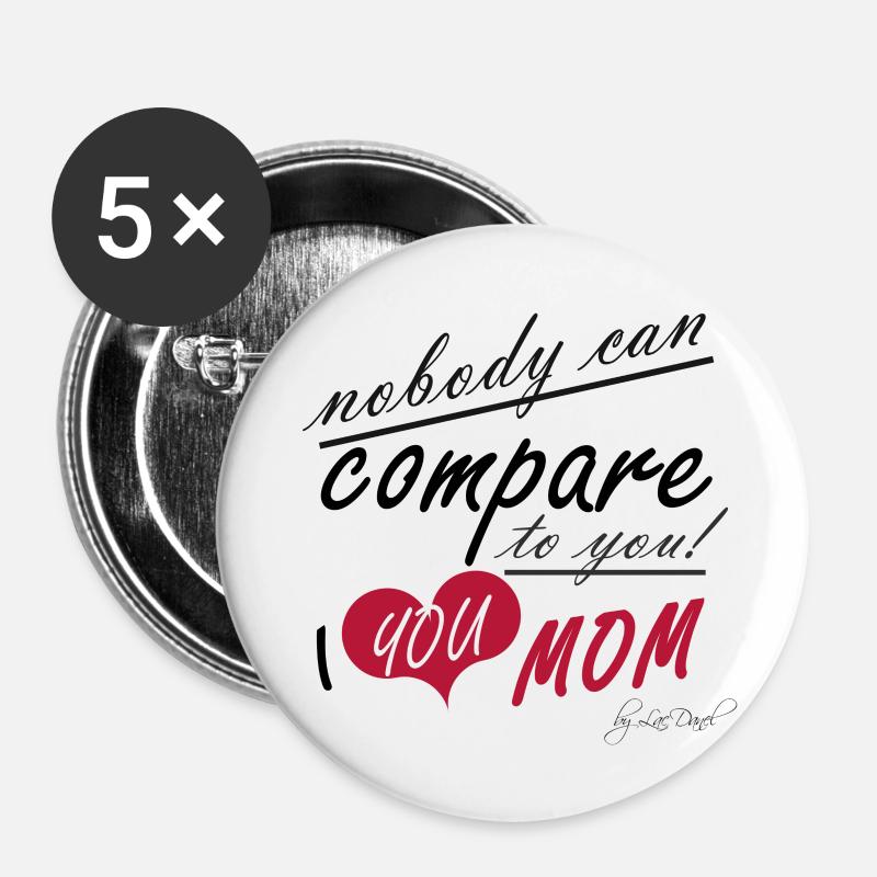 Mom - Buttons large 2.2''/56 mm (5-pack) - white