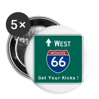 Route 66 Tee Shirt - Buttons large 2.2''/56 mm (5-pack) - white - Front