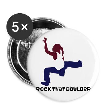 bouldermaedchen - Buttons groß 56 mm (5er Pack) - Weiß - Vorne