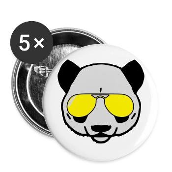 panda design LUNETTE - Lot de 5 grands badges (56 mm) - blanc - Devant