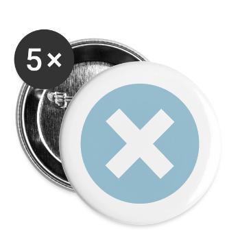 X - Lot de 5 grands badges (56 mm) - blanc - Devant
