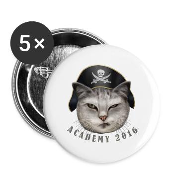 THE PIRATE CAT ACADEMY - Buttons large 2.2''/56 mm (5-pack) - white - Front