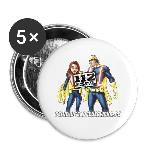Superhelden & Logo - Buttons groß 56 mm (5er Pack)