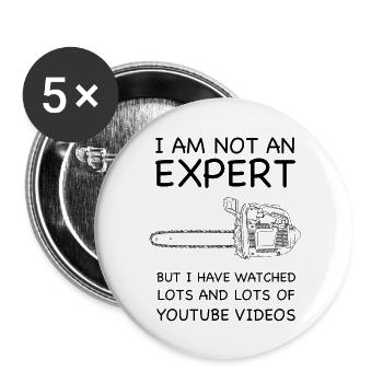 Chainsaw expert - Buttons large 2.2''/56 mm (5-pack) - white - Front