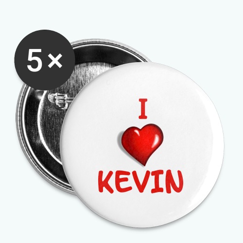 I Love Kevin - Lot de 5 grands badges (56 mm)
