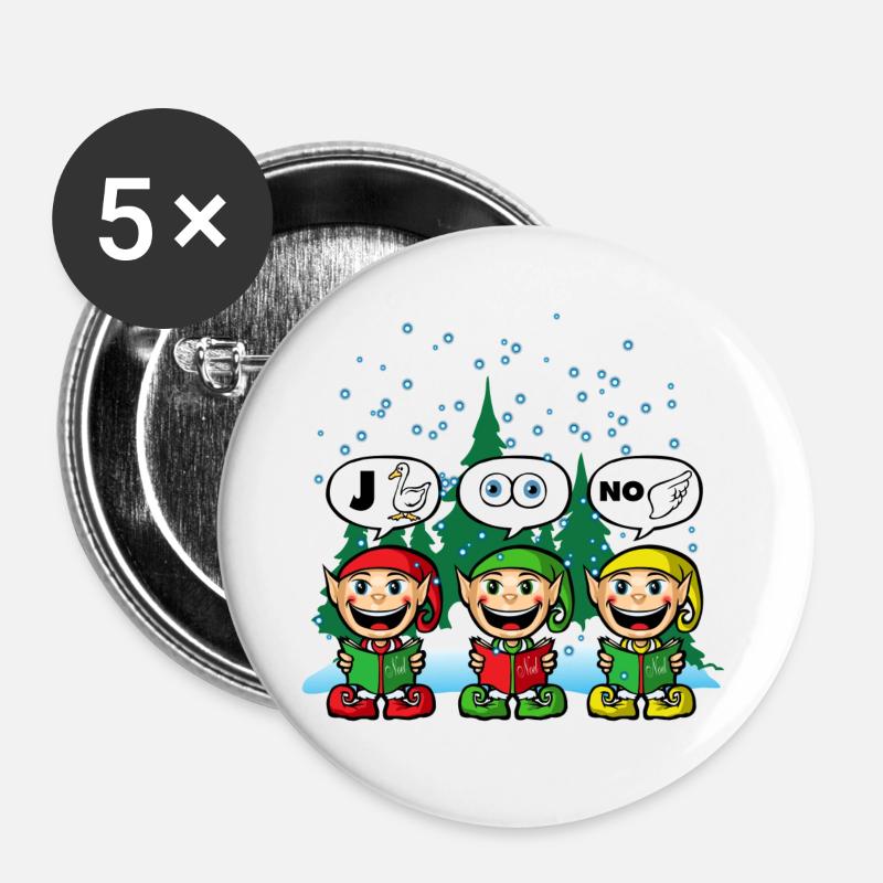 joyeux noel - Buttons large 2.2''/56 mm (5-pack) - white