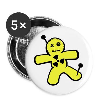 Voodoo-Puppe gegen Atomkraft - Buttons groß 56 mm (5er Pack) - Weiß - Vorne