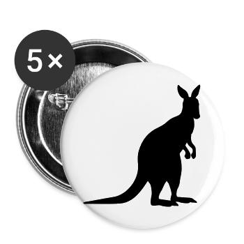 kangaroo animal - Buttons large 2.2''/56 mm (5-pack) - white - Front