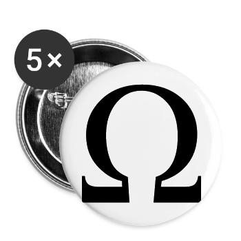 omega greek - Buttons groß 56 mm (5er Pack) - Weiß - Vorne