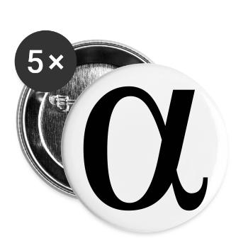 alpha greek - Buttons large 2.2''/56 mm (5-pack) - white - Front