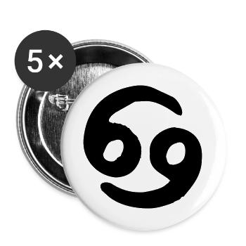 cancer zodiac - Buttons groß 56 mm (5er Pack) - Weiß - Vorne