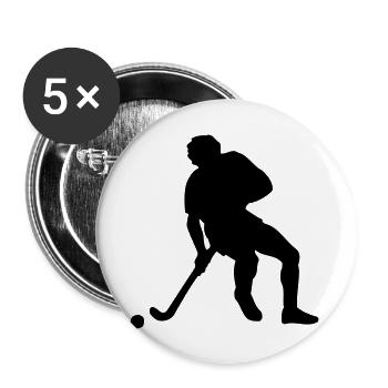 field hockey sport - Buttons groß 56 mm (5er Pack) - Weiß - Vorne