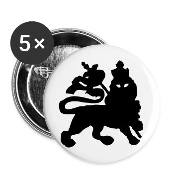 jah lion - Buttons groß 56 mm (5er Pack) - Weiß - Vorne