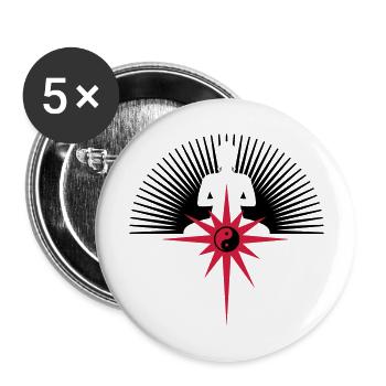 BUDDHA Star - Buttons large 2.2''/56 mm (5-pack) - white - Front