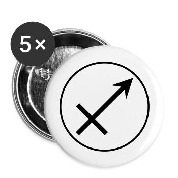 SCHÜTZE STERNZEICHEN! - Buttons groß 56 mm (5er Pack) - Weiß - Vorne