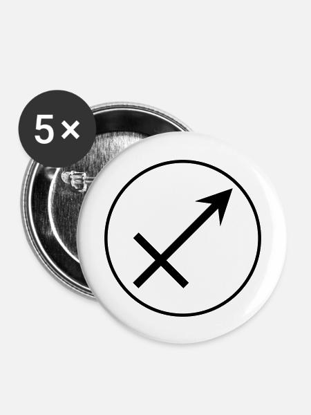 SCHÜTZE STERNZEICHEN! - Buttons groß 56 mm (5er Pack) - Weiß