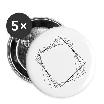 Quadrat_Blume - Buttons groß 56 mm (5er Pack) - Weiß - Vorne