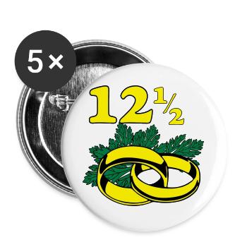 Petersilienhochzeit , Hochzeitstag (25) - Buttons groß 56 mm (5er Pack) - Weiß - Vorne