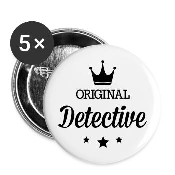 Original three star deluxe detective - Buttons large 2.2''/56 mm (5-pack) - white - Front